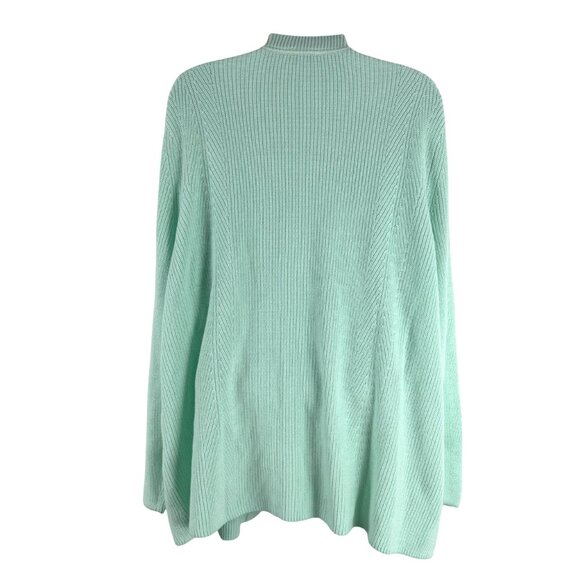 J. Jill Open Front Cardigan Sweater Womens 3X Mint Green Cotton CJ-2174 - Picture 5 of 8